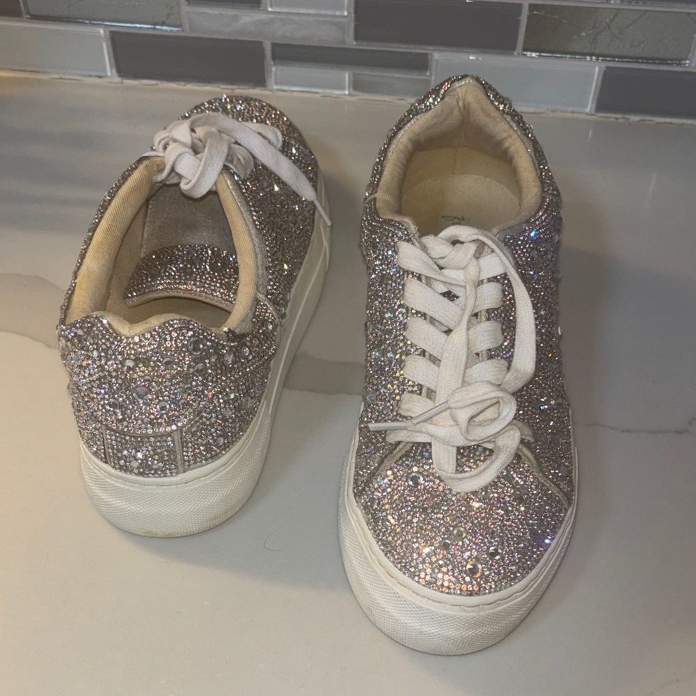 Betsey Johnson bling platform sneakers